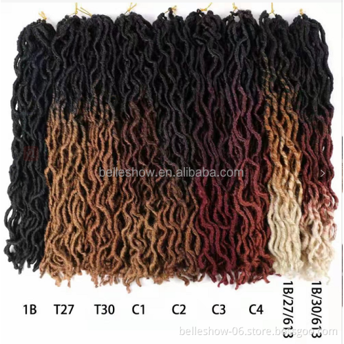 Hot sell Gypsy Locs 18 inch 24 stands 100g synthetic ombre dreadlock faux locs hair